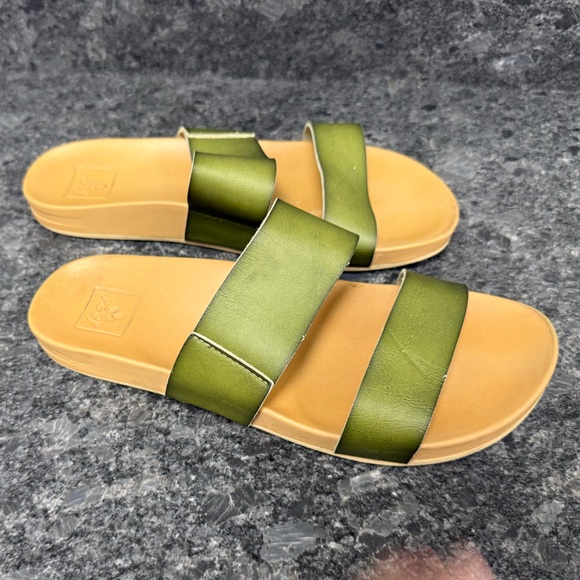 Zara Olive Green Women's Slide Sandals - Picture 3 of 4